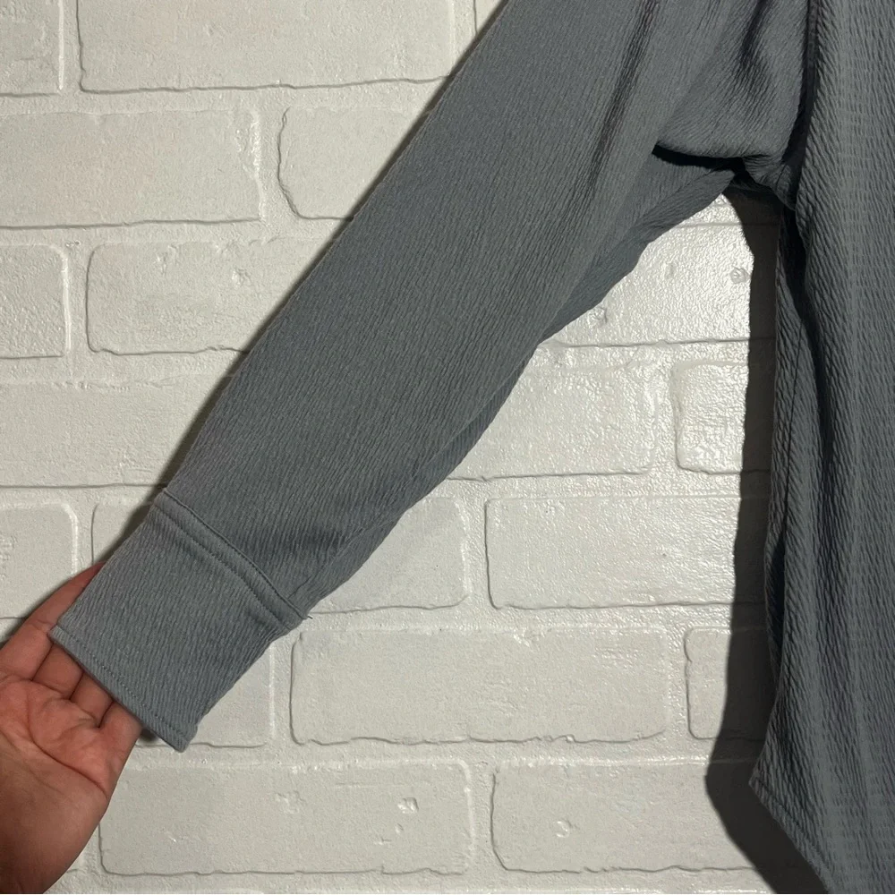 Theo & Spence Long Sleeve Shirt Charcoal Casual Button-Down Collared Fall XS - Picture 5 of 6